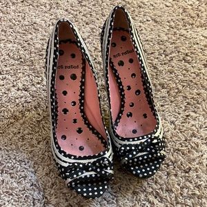 Not rated polka dot heels with bow detail